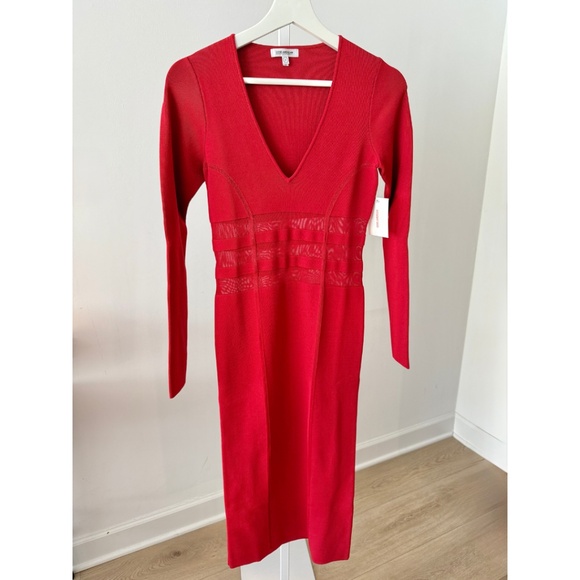 NWT Good American The Low Down Ruby Knit Dress - Picture 3 of 9